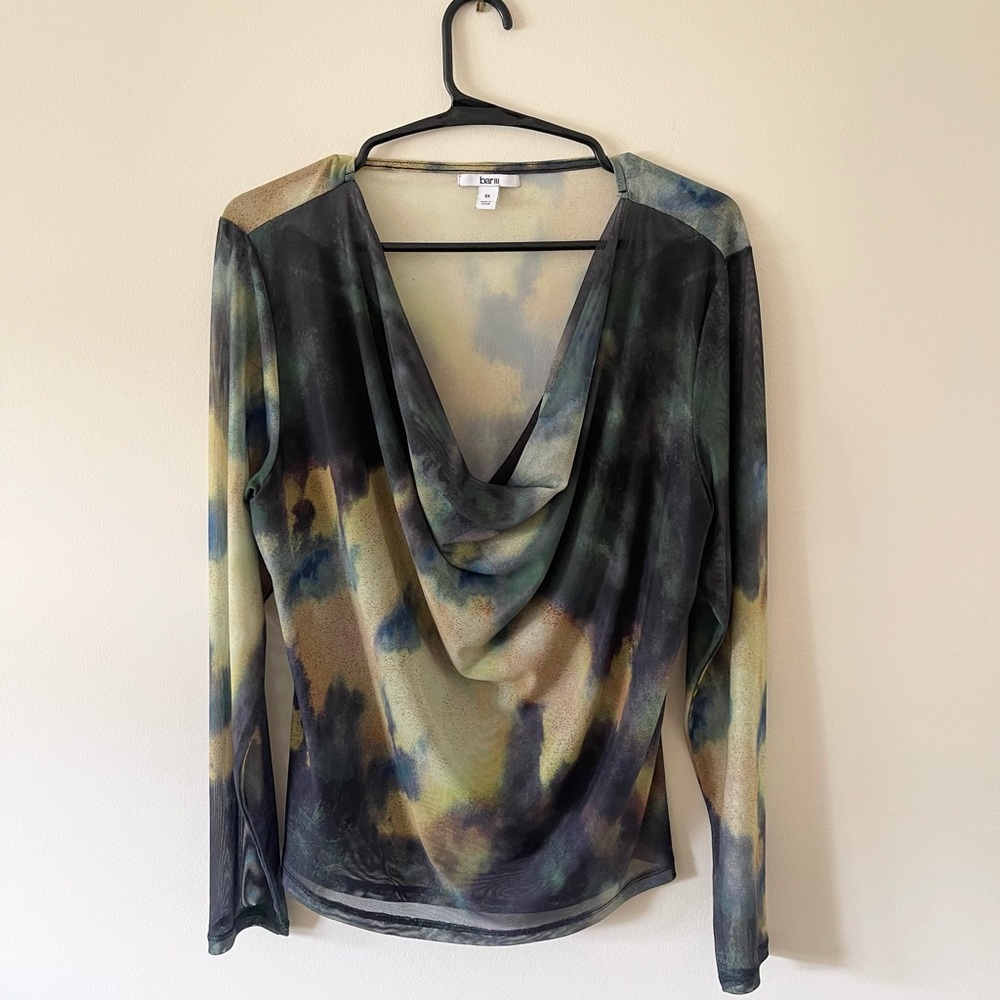 Bar lll Tie-Dye mesh Long Sleeve Top